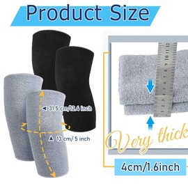 1 Pair Winter Warm Knee Warmers for Women Men Non-Slip Knee Pads Knee Support Elastic Knee Pads Leg Warmers for Football Dance Yoga Sports Thermal Knee Compression Sleeves for Women Men, black