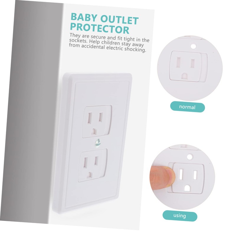 Mipcase 4Pcs Childproof Socket Covers French Style Outlet Plug Protectors