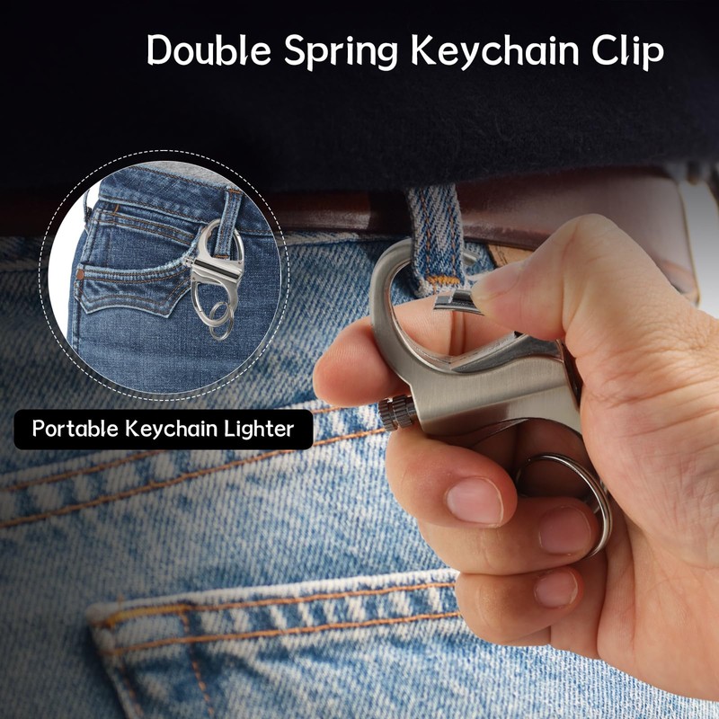 MOCCOOL Keychain Lighter, Permanent Metal Match Strike, Infinity Lighter Waterproof