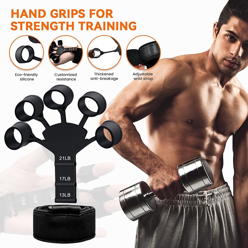 Hand Grip Strengthener 2 Pcs Adjustable Finger Exerciser and Finger