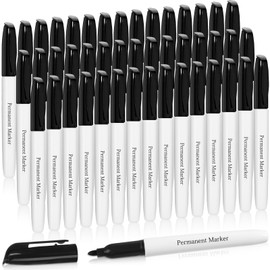 Ctosree 40 Pack Black Permanent Markers Bulk Permanent Marker Set Fine Point Permanent Marker Pens Works on Plastic, Wood, Stone, Metal and Glass Office School Supplies