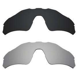 Alphax 2 Pair Polarized Replacement Lenses for Oakley Radar EV Path OO9208 - Black+Titanium
