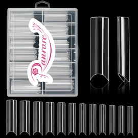 Ranrose 120PCS Extra Long Nail Tips,XXL Super Long Half Cover Deep C Curve False Nails 12 Sizes Tapered Square Press on Nails with Box
