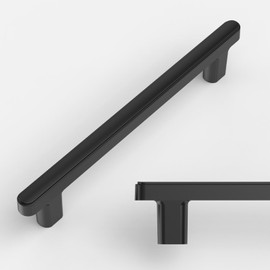 Amerdeco 10 Pack Matte Black Cabinet Pulls 5 Inch(128mm) Hole Center Drawer Pulls Cabinet Hardware Kitchen Cabinet Handles for Bathroom Dresser Pulls ZH0065