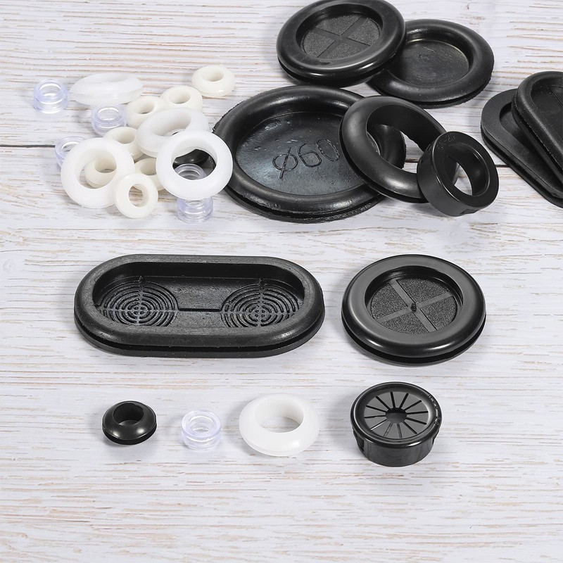 Rebower Rubber Grommet Wire Protectors for Home Office Industrial 14mm