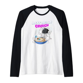 Cute Astronaut Crunch Breakfast Cornflakes Cosmonaut Cereals Raglan Baseball Tee