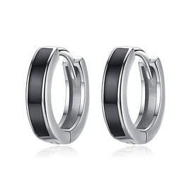 Unisex Small Creole Earrings 925 Silver Men's Earrings Ladies Folding Hoop Earrings for Women Men, Silver 925