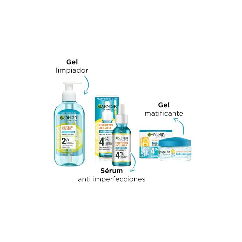 Garnier Skin Active Kit Express Anti Imperfecciones Gel Limpiador Facial