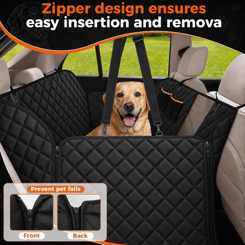 Dog Car Seat Cover for Back Seat, Waterproof Pet Hammock