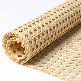Storystore Rattan Webbing Roll, 17 x 80 Inch Woven Open Rattan Mesh PE Cane Webbing for DIY Home Decor Projects, Synthetic Rattan for Furniture, Chair, Cabinet, Ceiling, Bed, Door