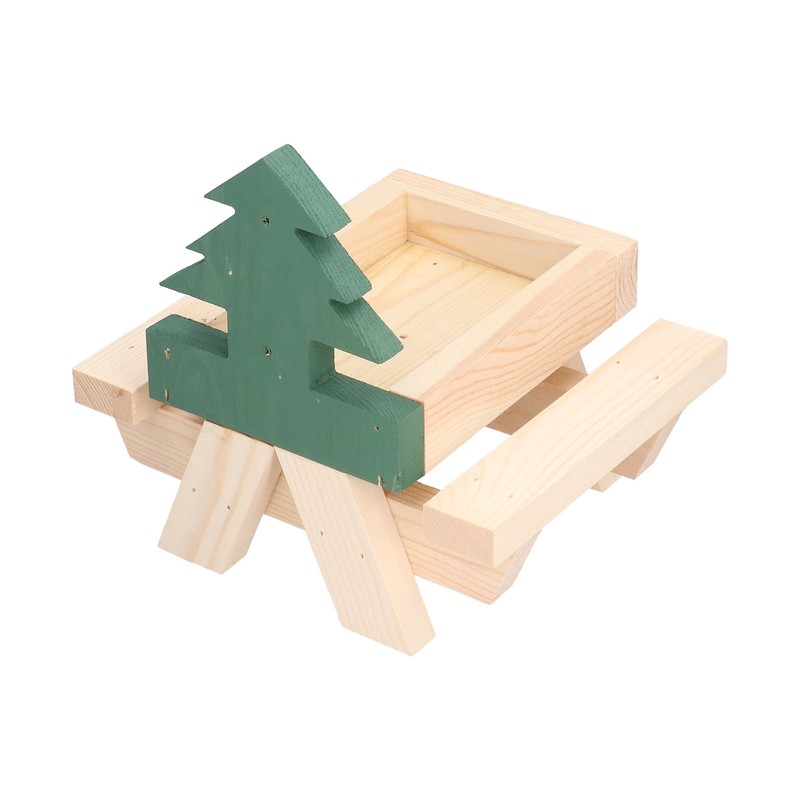 Squirrel Picnic Table Wooden Funny Squirrel Feeder with Corn Cob