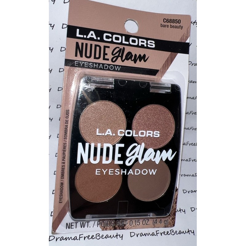 L.A. Colors NUDE Glam Eyeshadow Quad Palette C68850 ~BARE BEAUTY~