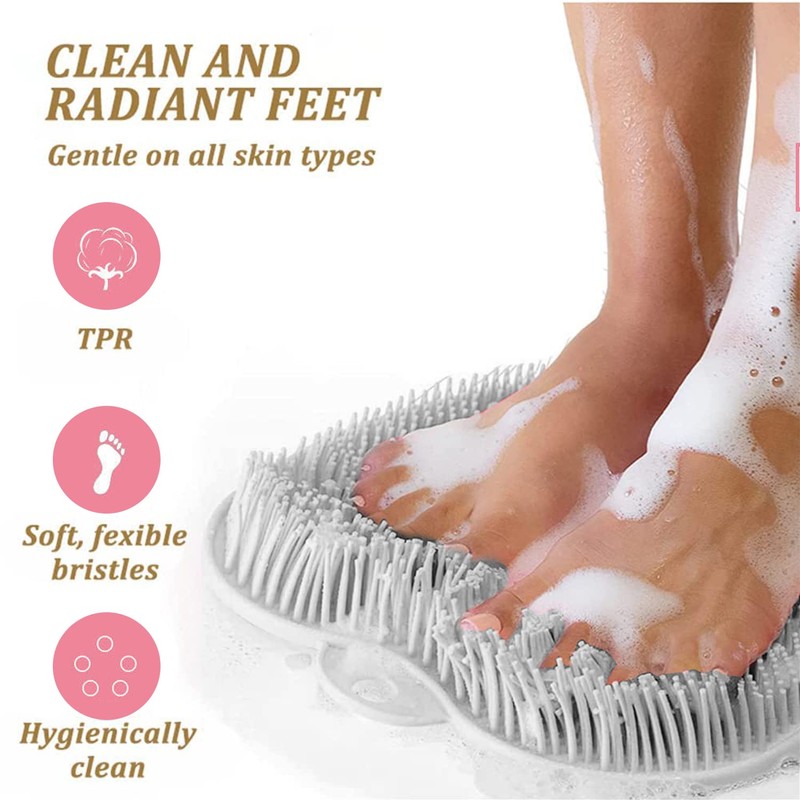YVPSI Shower Foot & Back Scrubber, Wall Mounted Massage Pad,