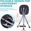 ENLUNTRA Portable Adjustable Folding Walking Cane with Seat and Cushion(Orange)，Cane
