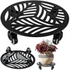 1 Pack Large Metal Plant Caddy with Wheels 13.5 Inches