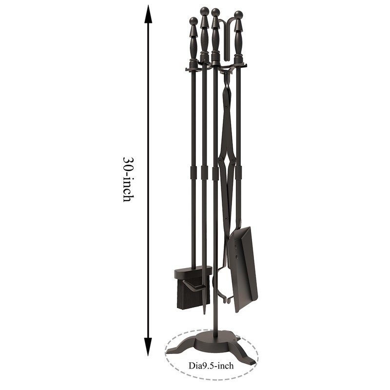 Fire Beauty Fireplace Tools Set 5 Pieces Wrought Iron Fire