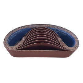 Merit 3" x 24" Resin Cloth Sanding Belts 60 Grit Ceramic 10 Pack