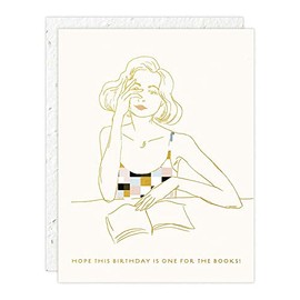 Legacy Book Lover White 5.5 x 4.25 Paper Birthday Greeting Seeds Card