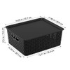 Taysisiter 13 Quart Flat Stackable Plastic Storage Basket with Lid,