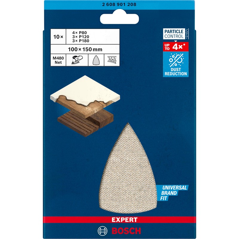 Bosch 10 x Expert M480 Sanding Net Set (for Paint