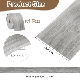 uxcell Peel and Stick Waterproof Wall Border, 4" x 197" Gray Wood Grain Removable Wallpaper Border Sticker Trim Wall Edging Lines for Wall Corner Table Furniture Mirror Frame