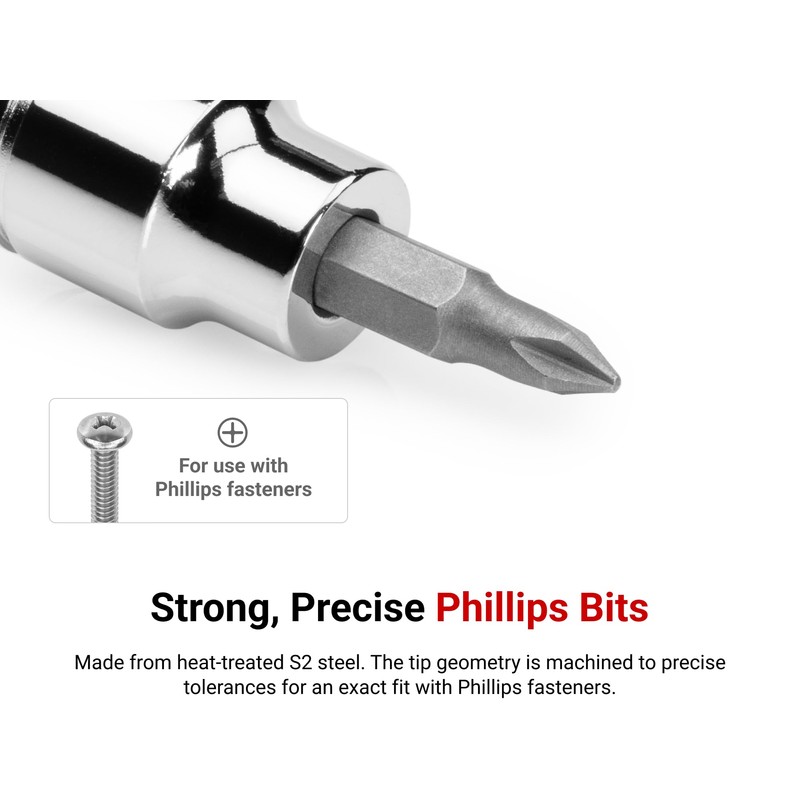 TEKTON 3/8 Inch Drive x #4 Phillips Bit Socket |
