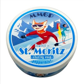 "DOWNHILL IN ST MORITZ" (MMGP) VEGAN ARTISAN SHAVING SOAP - Made in UK - Fresh Peppermint - 7 Natural Butters - ALL NATURAL INGREDIENTS - 100g