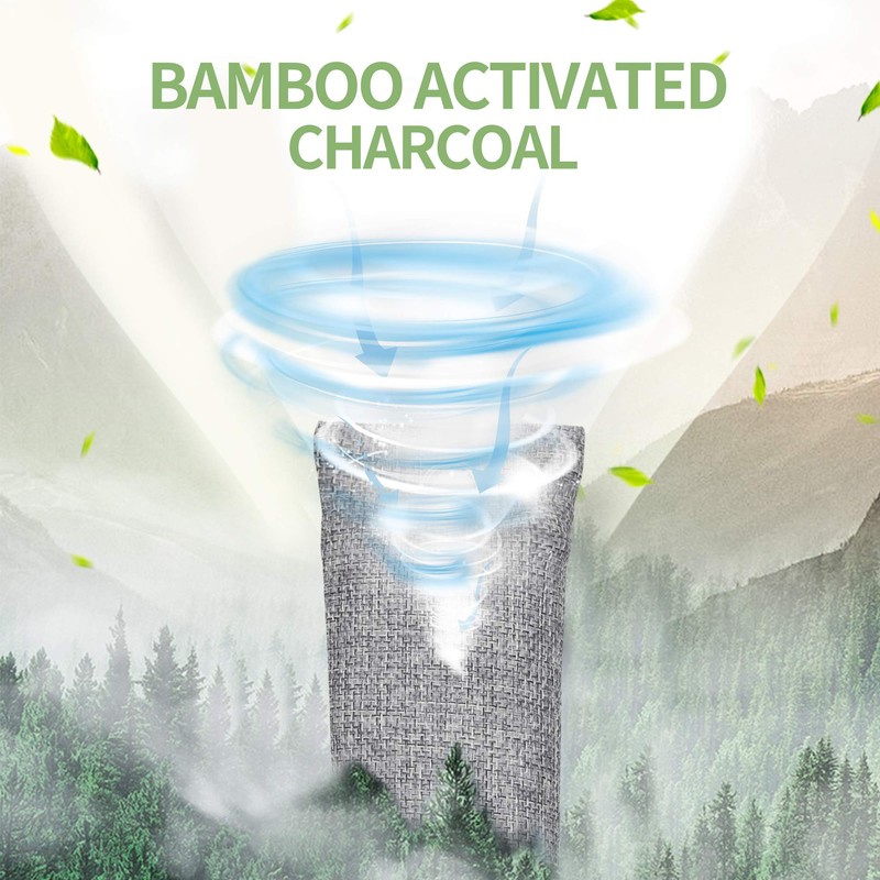 6 Pack Bamboo Charcoal Air Purifying Bag, Activated Charcoal Bags