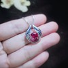 Ruby Necklace Hold Your Heart Style Sterling Silver Blue Sapphire