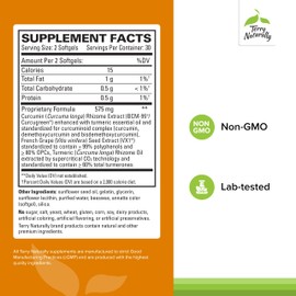 Terry Naturally CuraMed + Clinical OPC - Curcumin Supplement with French Grape Seed Extract - Brain, Prostate & Liver Health Support - Supplement with Ar-Turmerone - 60 Softgels