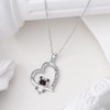 HUKKUN Cute Heart Necklace 925 Silver Bearded Dragon/Shihtzu/Lemur/Chihuahua/Pug/Shepherd/Red Panda Pendant