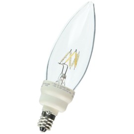 Ushio BC1764 1003701 - Dimmable LED - C11 Decorative Torpedo - 0.6W - Clear Straight Tip - 2700K Warm White - 36 Lumens - Candelabra Base - 120V