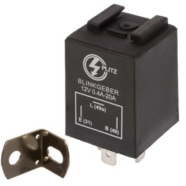 Electronic flasher unit 12 V Plitz – 0.24 Equivalent Analog 3 Pin Connector (31, 49 49 A); 0.02 240 W – Universal use with Fixing Bracket