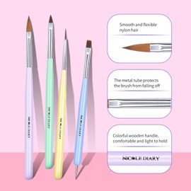 UR SUGAR Nail Art Brushes Set - 8Pcs Gel Polish Nail Art Design Pen Painting Tools Builder Gel Brush Nail Art Liner Brush and Nail Dotting Pen Salon at Home DIY Manicure Gift for Girls Women