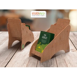 stableco 1x Ecological Brochure Stand DIN A6 Vertical with 3 Compartments Sturdy Flyer Stand in Natural Design No Plastic! Just Paper! Sustainable Brochure Holder Postcard Stand Quick to Assemble