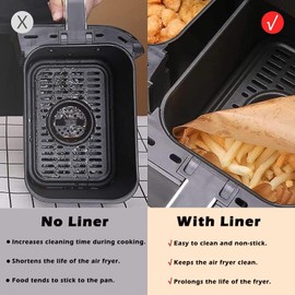 PALUDO Pack of 120 Baking Paper for Hot Air Fryer with Double Chamber, 22 x 14 cm Rectangular Airfryer Baking Paper Compatible with Ninja AF300EU AF400EU, Princess, Innsky and Other Dual Zone Air