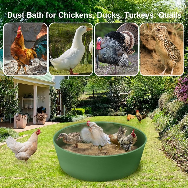 Kalekey Chicken Dust Bath Tub, Adjustable 25'' Chicken Dust Bath