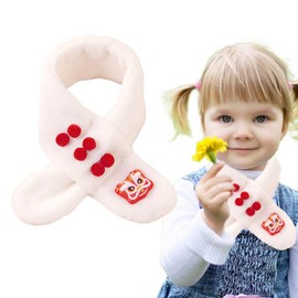 QEXUJOW Scarves for Girls Winter Scarf for Babies and Children, Knitted Cotton Scarf, Warm Long Scarf for Girls and Boys, Soft and Beautiful Scarf (White)