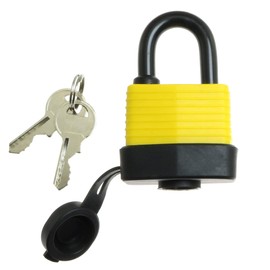 Longdex 40mm Waterproof Padlock Weather Resistant Covered Laminated Steel Pad Lock with 2PCS Keys for Meter Box, Home, Garden Shed, Outdoor, Garage