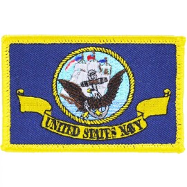 EEINC USN FLAG (HOOK&LOOP) Embroidered Shoulder Patch (3-1/2"x2-1/4"