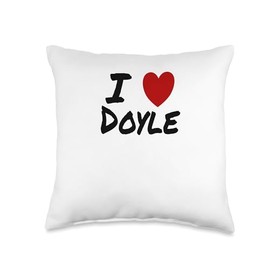 I Heart (Love) Doyle Cute Matching Couple Spouse Married Throw Pillow
