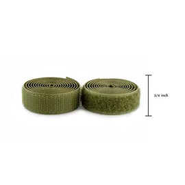 3/4 inch Olive Drab sew on Hook Loop Tape nonadhesive Olive Gray Nylon Fabric Hook and Loop Tape Fastener Set for Handbags Clothing Shoes Backpacks Window Curtains DIY Craft 1 Yd Length