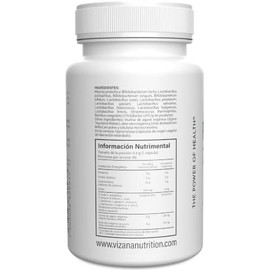 VIZANA NUTRITION  Probióticos 70 billones, 13 Cepas HPMC Vegetarianas (60 Caps-400 mg)