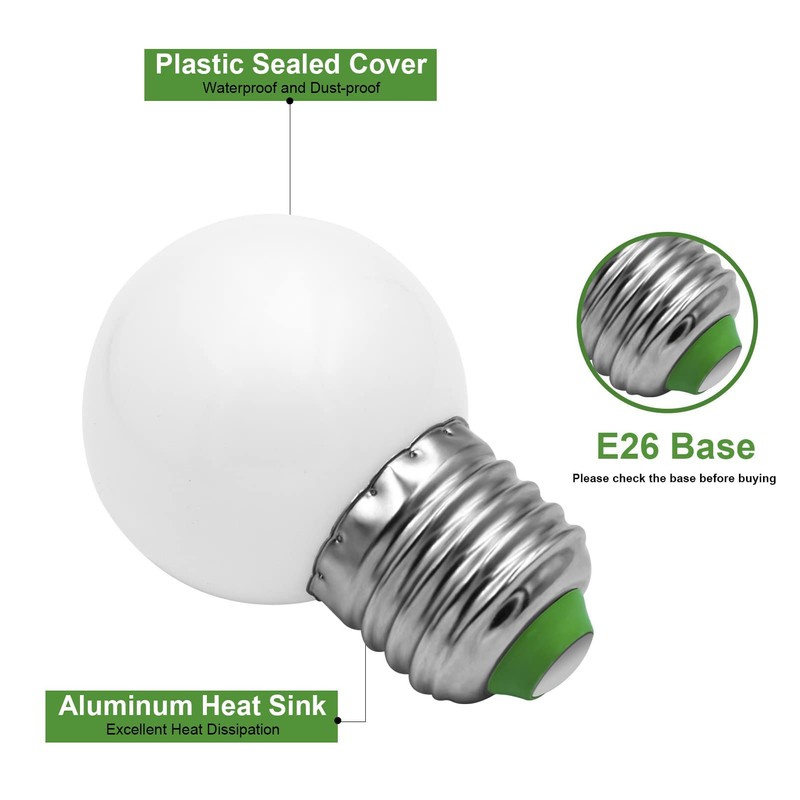 LFLAMPON G14 G45 LED Bulbs 30W Equivalent Globe Bulb 3W