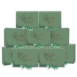 PartyGifts&beyond Gift 10 Pack Bridesmaid Boxes Bridesmaid Proposal Boxes,Will You Be My Bridesmaid Box,Maid of Honor Proposal Box,Matron of Honor Gift Box for Bridesmaid Gifts(BM-Sage Green)