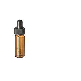 Dram, 4 mL Size Amber Glass Bottles complete with foam lined Caps - By Oakland Gardens (6 Bottles)