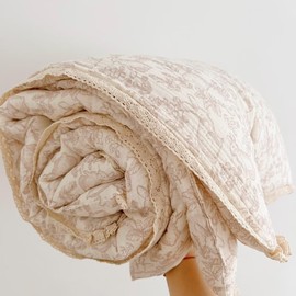 BuLuTu Muslin Toddler Blanket Soft Cotton Baby and Toddler Quilted Blankets for Boys Girls Kids Toddler Comforter Quilted Nursery Blanket, Forest Pattern, 79"x59"