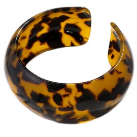 Lightweight Chunky Thick Acrylic Leopard Print Wrap Bracelets Vintage Wide Face Enamels Acetic Acid Tortoise Shell Cuff Bracelets Statement Thin Resin-A leopard print C