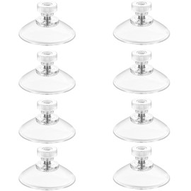 Suction Cup with Thread and Knurled Nut, Pack of 8 PVC Suction Cups, Diameter 41 mm, Transparent Suction Cups No Drilling, Suction Cup Hook, Extra Strong for Windows, Car, Decoration, Hanging