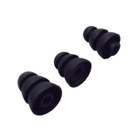 Motanar Triple Flange Ear Tip, 6 Pairs S/M/L Size Triple Three Flange Noise Isolate Silicone Cushion Ear Bud Tips with 4mm Connector Hole, Fit for Most in Ear Earphone (Black (SML))